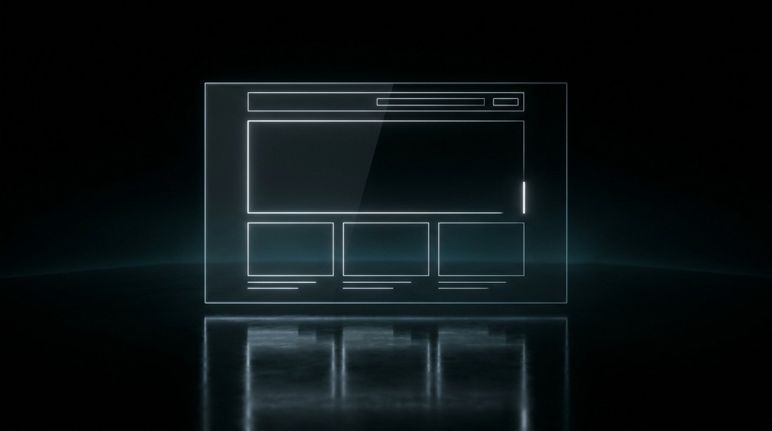 A website wireframe drawn in light